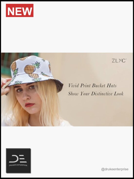 Printed Bucket Hat Unisex Packable Sun Hat Beach Vacation Travel main image 7